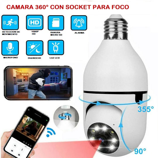 Foco cámara inteligente 360°