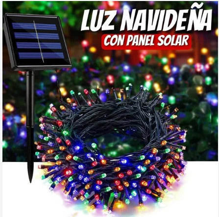 Luz navideña impermeable con panel solar